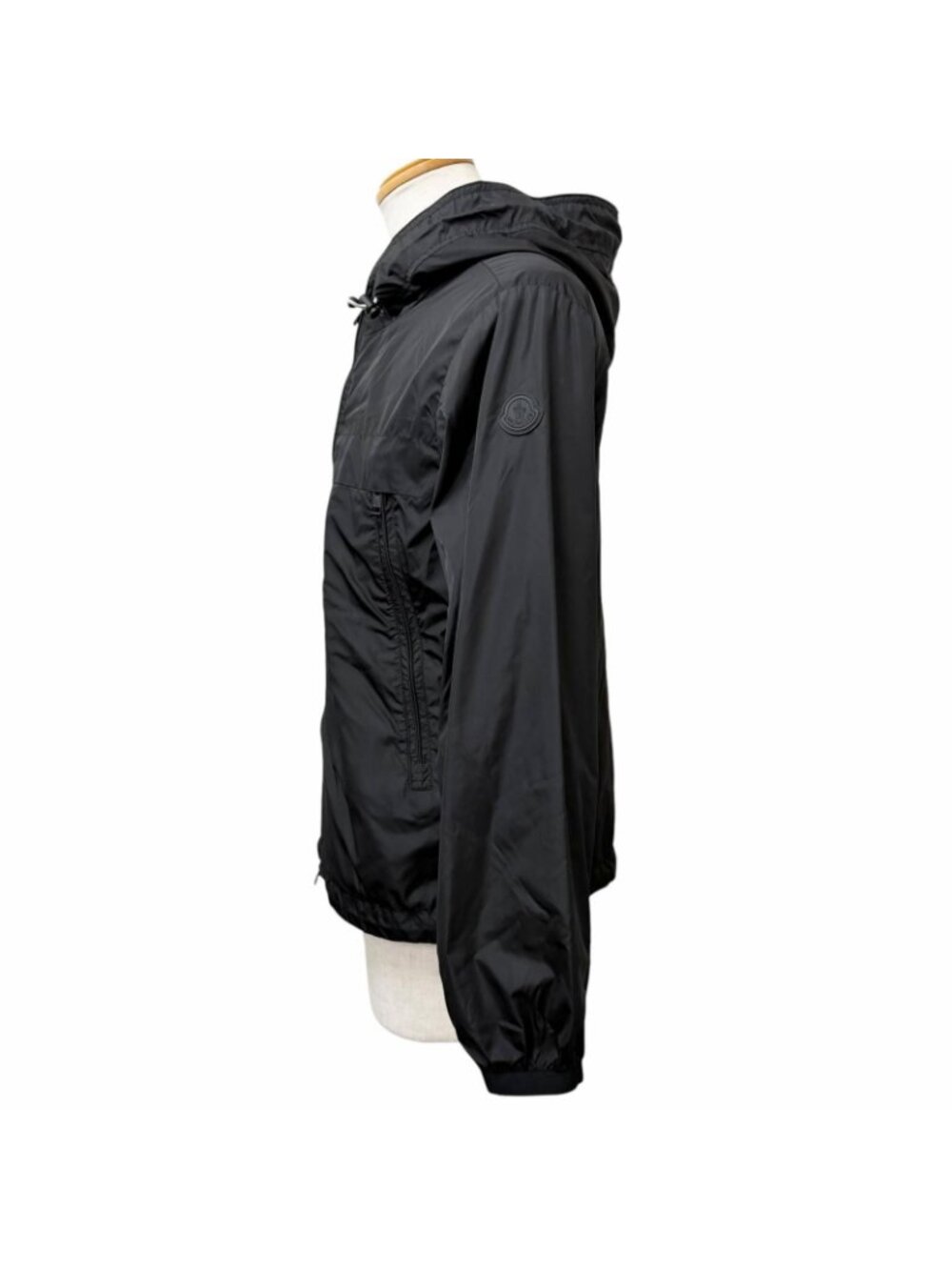 Moncler Massereau Giubbotto Hood Logo Embroidery Jacket Windbreaker Black - Picture 3 of 13